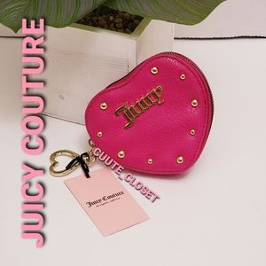 Juicy Couture Raspberry studded heart ZA coin bag
